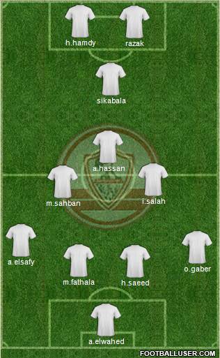 Zamalek Sporting Club 4-4-2 football formation