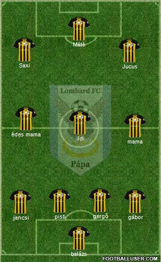 Lombard FC Pápa Formation 2011