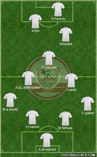 Zamalek Sporting Club 4-2-3-1 football formation