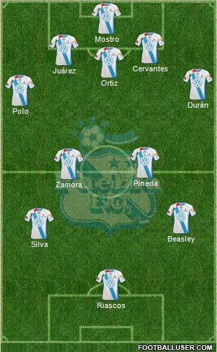 Club Puebla de la Franja 5-4-1 football formation