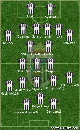 C.D. Badajoz S.A.D. 4-1-2-3 football formation