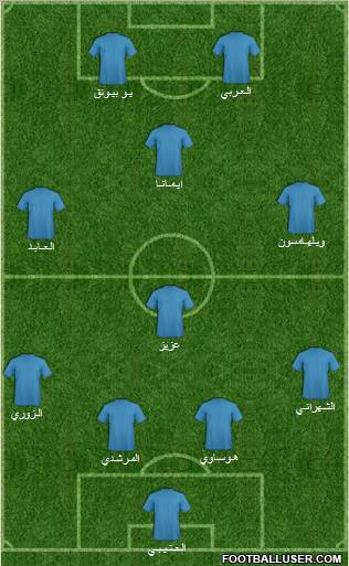 Saudi Arabia 4-4-2 football formation