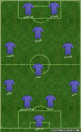 Saudi Arabia 4-4-2 football formation