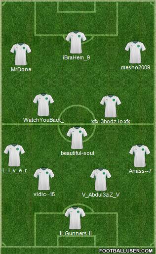 Saudi Arabia football formation