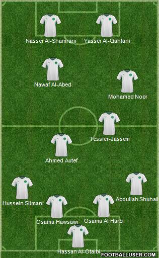 Saudi Arabia 4-1-3-2 football formation