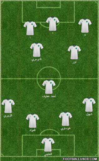 Saudi Arabia 5-3-2 football formation