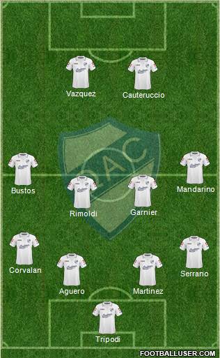 Quilmes 4-4-2 football formation