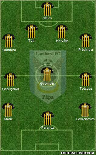 Lombard FC Pápa Formation 2011