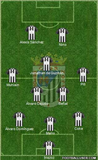 C.D. Badajoz S.A.D. 3-5-2 football formation