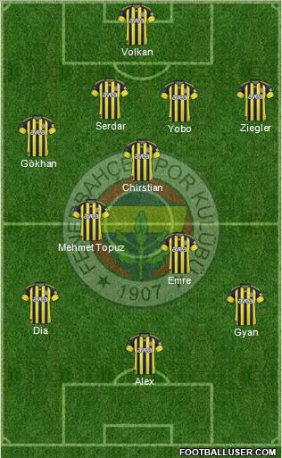 Fenerbahçe SK Formation 2011
