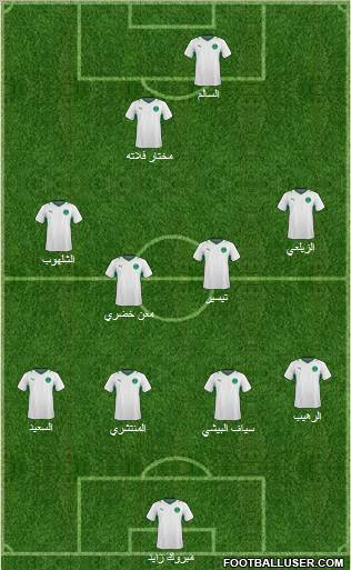 Saudi Arabia 4-5-1 football formation