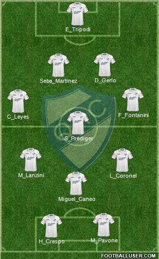 Quilmes 4-1-3-2 football formation