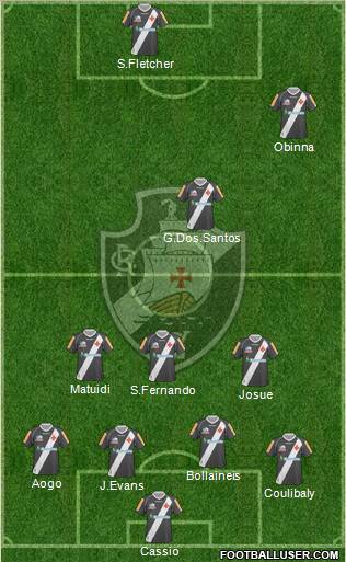 CR Vasco da Gama 4-3-1-2 football formation