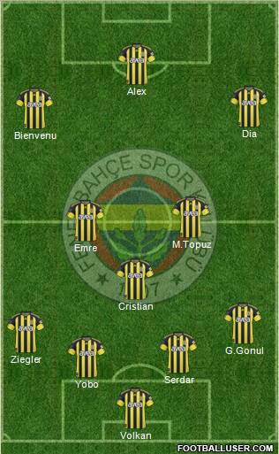 Fenerbahçe SK Formation 2011