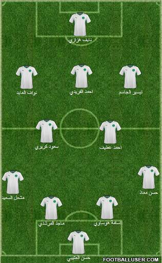 Saudi Arabia 4-2-3-1 football formation