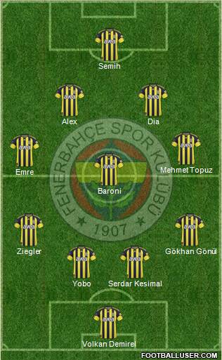 Fenerbahçe SK Formation 2011
