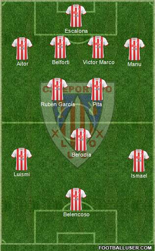 C.D. Lugo 4-2-3-1 football formation