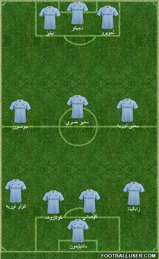Manchester City Formation 2011