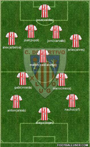 C.D. Lugo 4-1-2-3 football formation