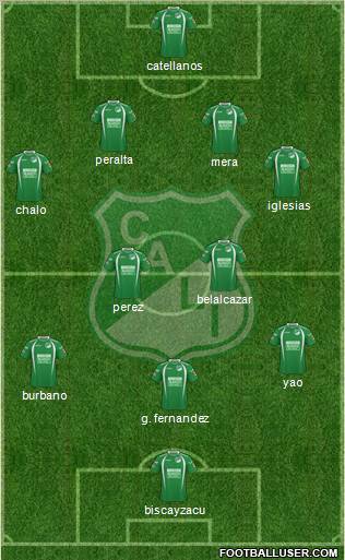 AC Deportivo Cali 4-4-1-1 football formation