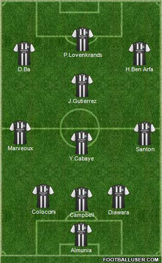 Newcastle United Formation 2011