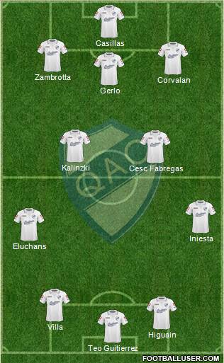 Quilmes 4-2-4 football formation