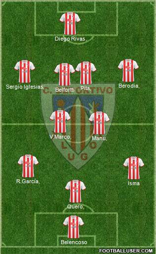 C.D. Lugo 3-5-2 football formation