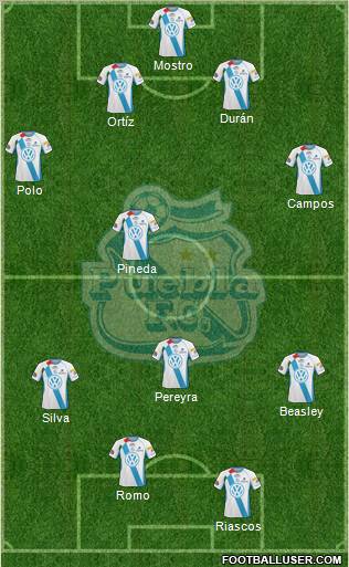 Club Puebla de la Franja 4-1-3-2 football formation