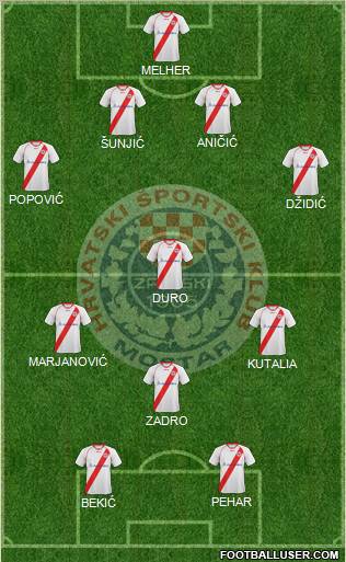 HSK Zrinjski Mostar football formation