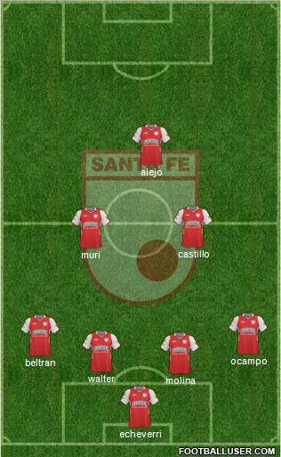 Santa Fe CD 3-4-1-2 football formation