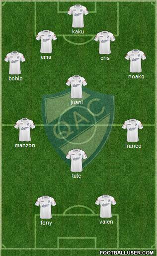 Quilmes 4-3-1-2 football formation