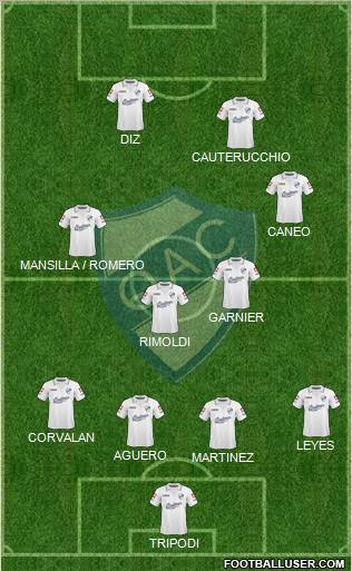 Quilmes 4-4-2 football formation