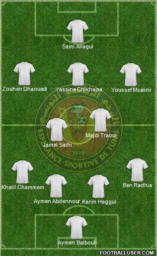 Espérance Sportive de Tunis 4-2-3-1 football formation