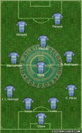 Belgrano de Córdoba football formation