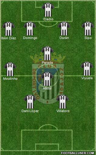 C.D. Badajoz S.A.D. 4-4-1-1 football formation