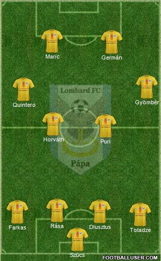 Lombard FC Pápa Formation 2011