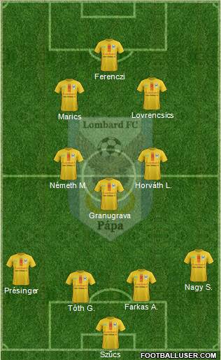 Lombard FC Pápa Formation 2011