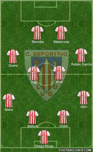 C.D. Lugo 4-4-2 football formation