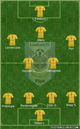 Lombard FC Pápa Formation 2011