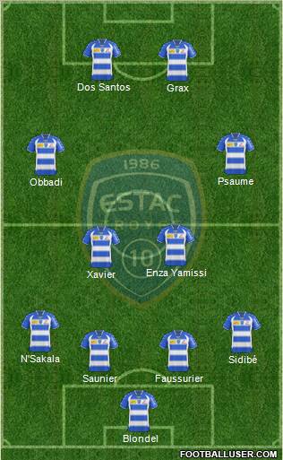 Esperance Sportive Troyes Aube Champagne football formation