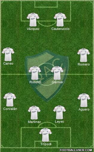 Quilmes 4-4-2 football formation