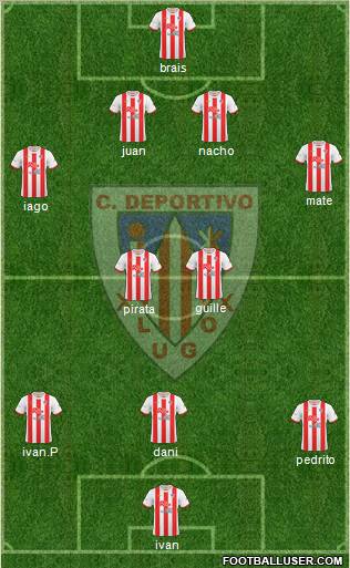 C.D. Lugo 4-2-3-1 football formation