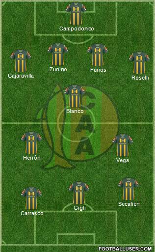 Aldosivi 4-3-1-2 football formation