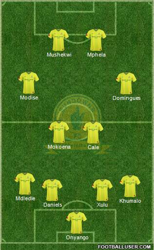 Mamelodi Sundowns 4-4-2 football formation