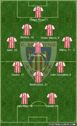 C.D. Lugo 4-4-2 football formation