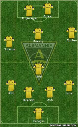 TSV Alemannia Aachen 4-1-3-2 football formation