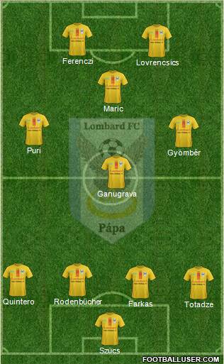 Lombard FC Pápa Formation 2011