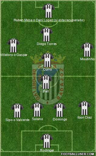 C.D. Badajoz S.A.D. football formation