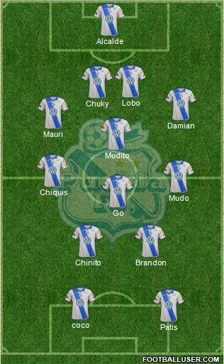 Club Puebla de la Franja 4-4-2 football formation