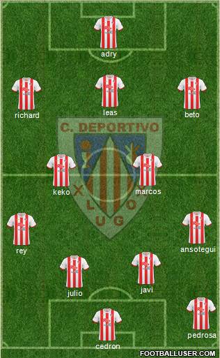 C.D. Lugo 4-4-1-1 football formation